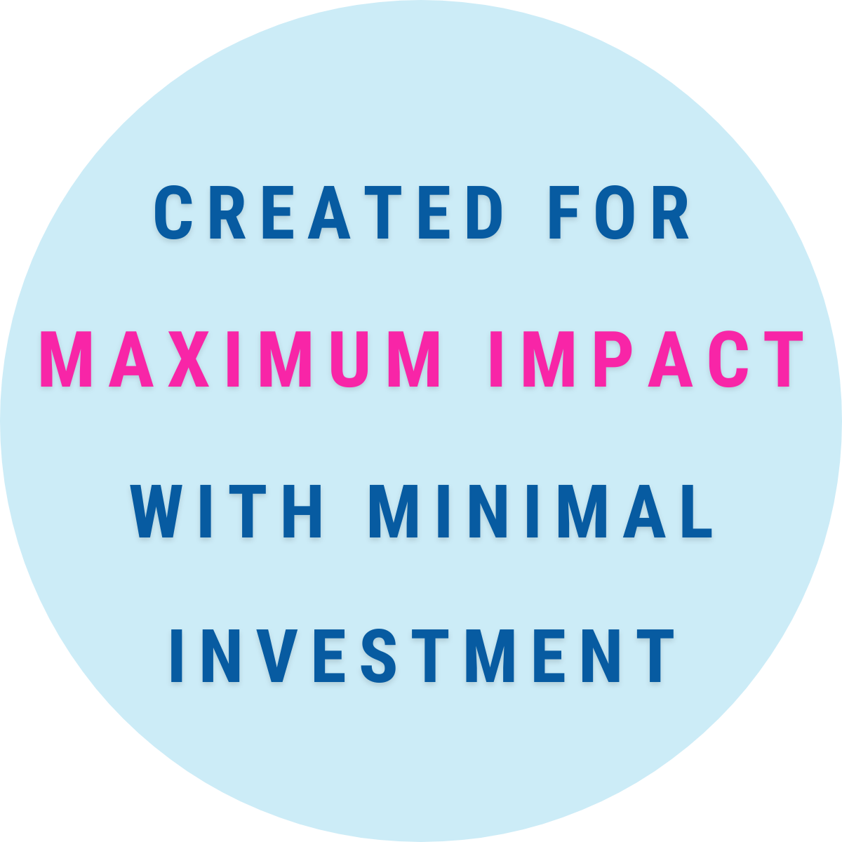 An image with copy describing on online course about ADHD that says 'created for maximum impact with minimal investment'